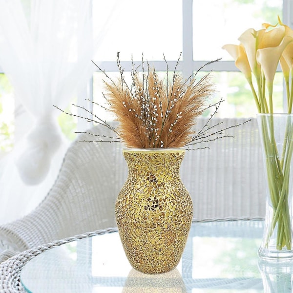 Dekorativ Shine Vase Håndlaget Mosaic Crackle Glass