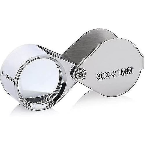 Mini-suurennuslasi 30x Taitettava Taskusuuretuslasi Metallisella Suojauskotelolla Lahjaksi Cy-yuhao