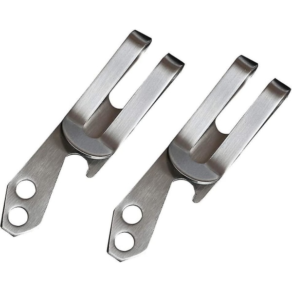 Portabel Flasköppnare Multifunktionell Pengklämma Hängare Midjeklämma Öl Soda Flasköppnare (silver) (2 st)