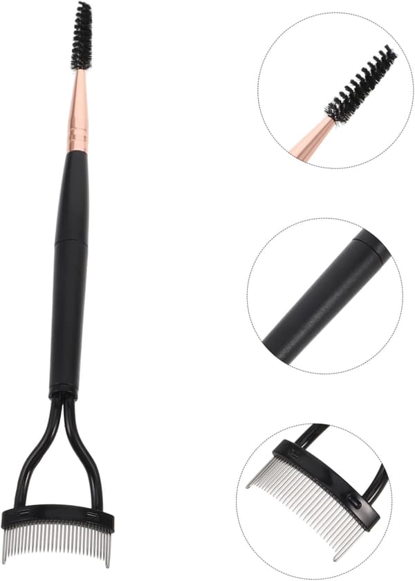 Øjenbrynskam og børste Dobbelt-endet brynværktøj til kvinder Bærbart makeup-tilbehør Vippeværktøj