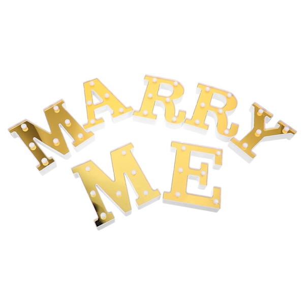 Bokstavsdekoration för vägg "Marry Me" Marquee-skylt "Marry" Blockbokstavslampa Valentinsdag Vägg Neon Frieri Neonbokstav