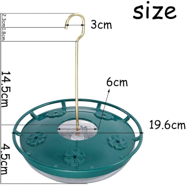 Kolibrimatare med 5 utfodringsplatser för utomhus 16 vätskeuns Flower Bird Feeder Fönster Lätt att rengöra och fylla