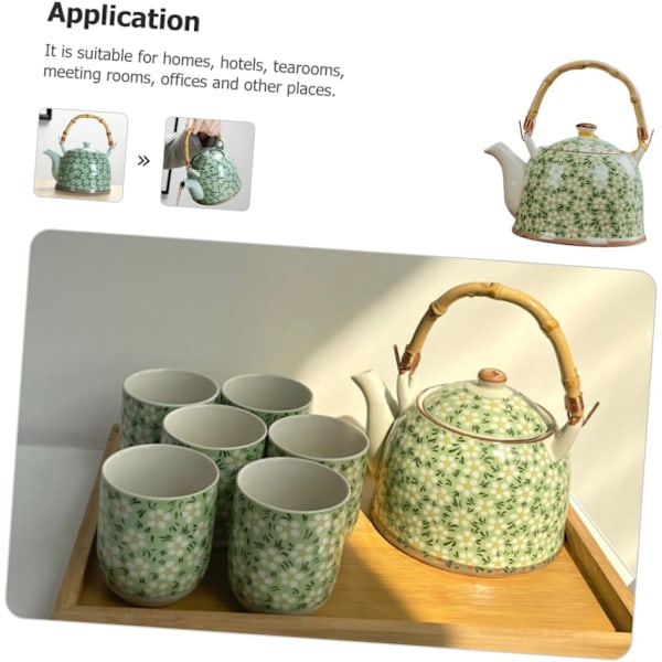 Keramisk tekande i japansk stil med te-si, porcelæns tekande