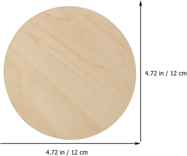 Gør-det-selv træskiver 3 stk. runde træplader 12 cm x 3 mm umalede træskiver