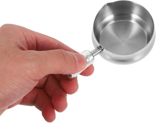 60ML 304 Forsegling Voksske i Rustfrit Stål til Smeltning af Voks Flad Bund