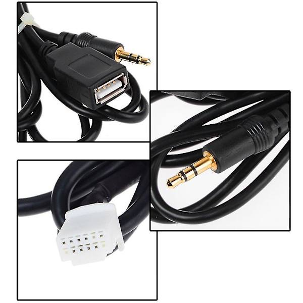 Bil Aux-in Adapter USB Lydkabel til Toyota Camry