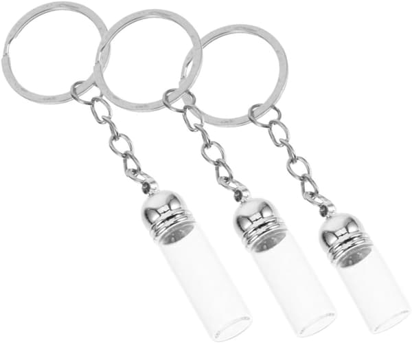 Parfymflaska i glas Nyckelring Set 3st Liten Mellan Stor Påfyllningsbar