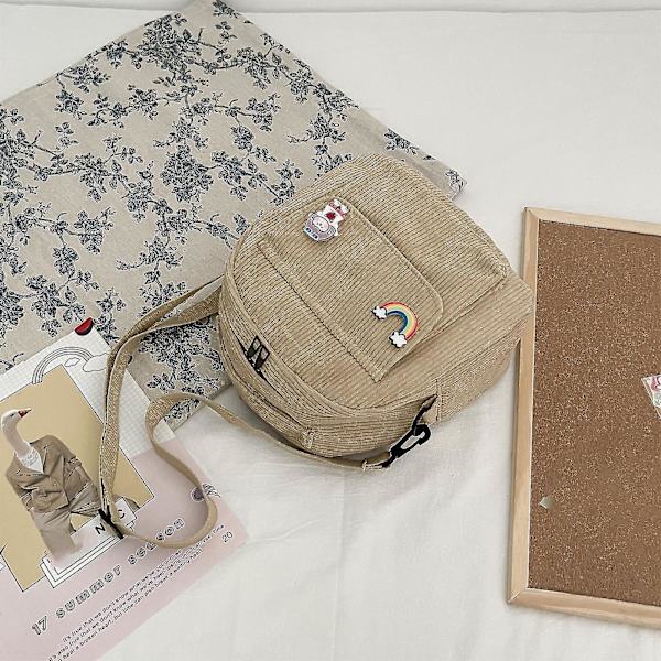 Kvinnors Corduroy Ryggsäck Väska Konvertibel Dammode Casual Dagryggsäck Resa Liten Skol Axelväskor Green