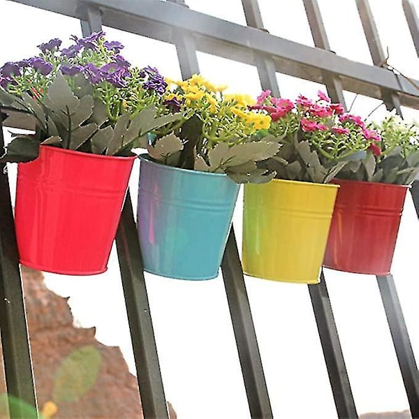 10 stk. Flerfargede Jern Hengeblomsterpotter Vegg Hjemmedekor