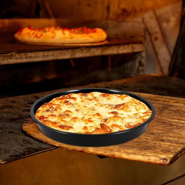 Rund pizzapande i kulstofstål, non-stick bageplade, 10 tommer, robust non-stick overflade