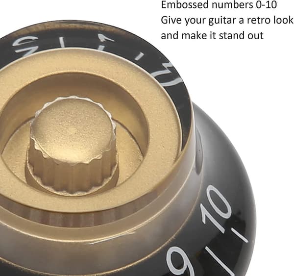 Topphatt-knappar Elektrisk Gitarr Volym Tonkontroll Potentiometer Svart Tonknappar Set