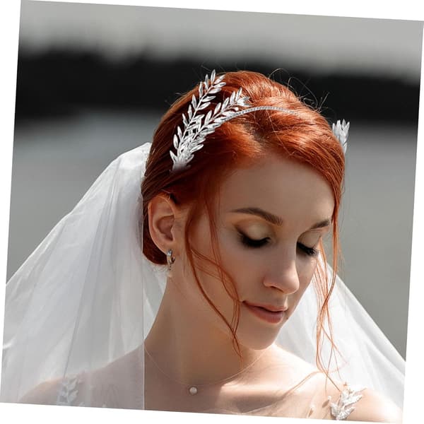 Brudeblad Tiara Pandebånd Elegant Rhinestone Bryllupshår Tilbehør