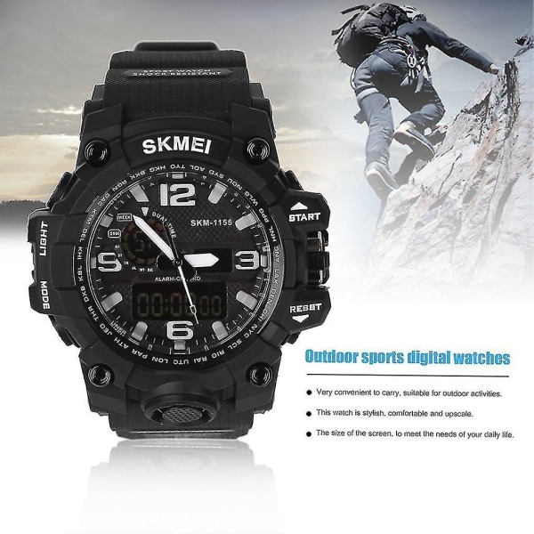 Skmei Vanntett Dual Time Digital Sports Watch PU-rem