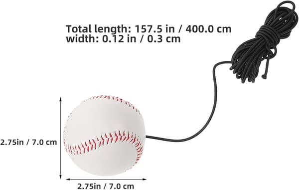 2 stk. baseballtræningsudstyr med 9-tommer og 4M elastisk reb – Bærbart slag- og kaste-modstandstræner