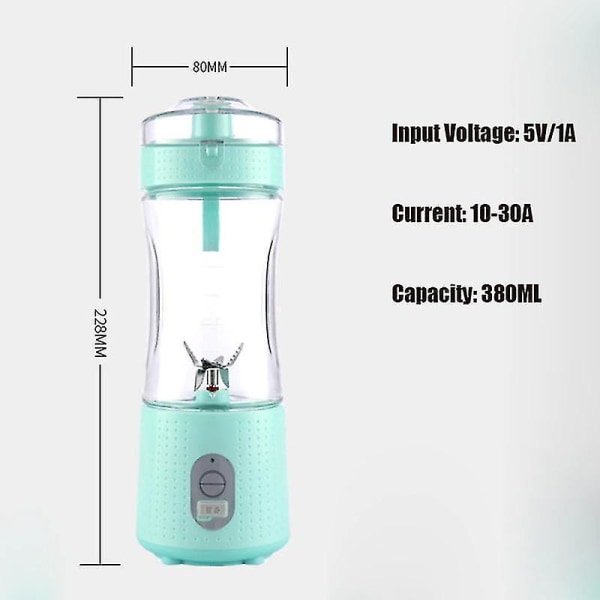 Bärbar Blender USB Mixer Elektrisk Saftpressare Blå