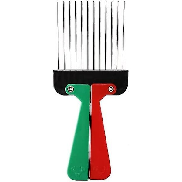 Afro-kammat setti, musta muovi, metalli kampa, Afro-taittuva kampa