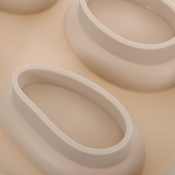 Silikonform for sjokolade- og kakebaking, 6-hulroms småsteinform, matkvalitets silikon