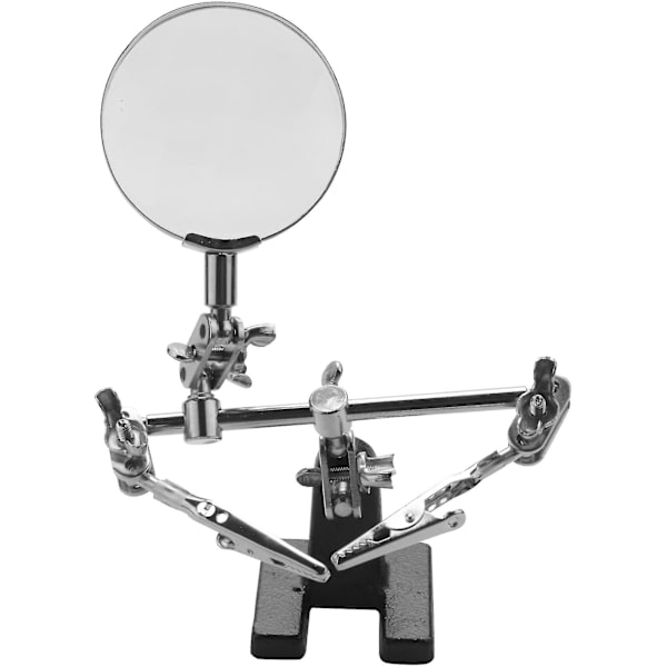 Let-hjælpende loddeholder med 5x forstørrelsesglas, 2 klemmer, 360 graders rotation