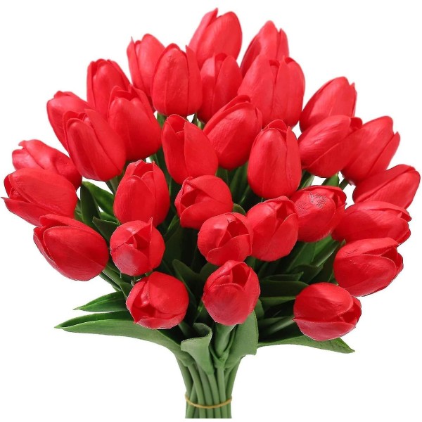 24 stk Latex kunstige tulipaner Realistisk falske blomsterdekor