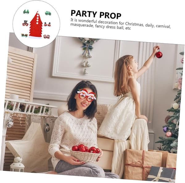 Julebriller Lue Julefest Rekvisitt Festlige Briller og Hodeplagg