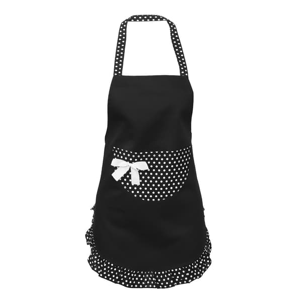 Sjarmerende bomullsforkle med polka dot-mønster for kvinner, perfekt for kokker og matlaging