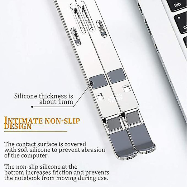 Laptopställ 6 Nivåer Justerbar Aluminium Höjningsställ Bärbar