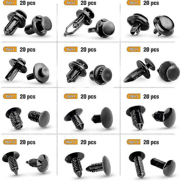 Stødpude Push Fastener Nitter Klips Udvidelses Skrue + Demonteringsværktøj