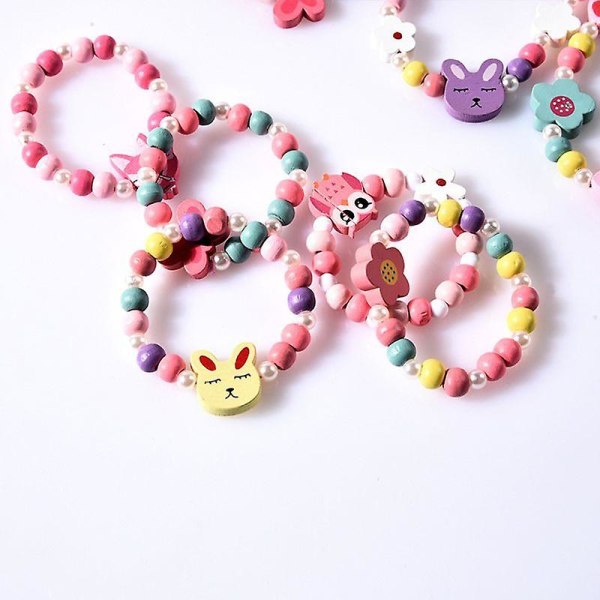 1 sæt børn børn mix farve Woon perler halskæde armbånd prinsesse smykker  gave 83ff | Fyndiq