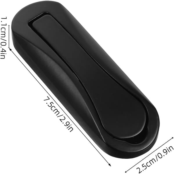 4 stk. foldbare usynlige kroge i zinklegering, sorte, kraftige, pladsbesparende, elegante knager
