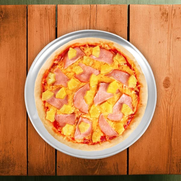 Rund pizzapande i rustfrit stål med huller 9-tommer kobber bageplade ovnbageplade tilbehør