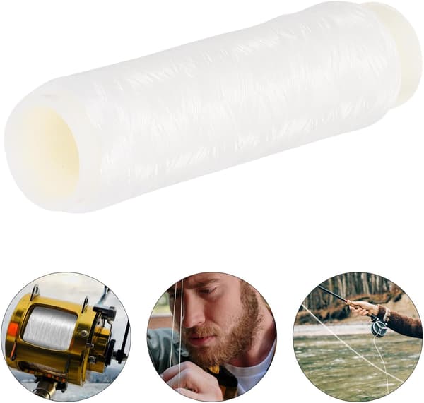Fiskesnøre Nylon Elastisk Tråd 3 Ruller Hvit Anti-skli Solid Slitesterk Profesjonell Fiskesnor