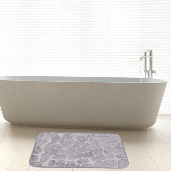 Gulvmåtte i stenform til badeværelset 20x16x0.5inch Flannelmateriale