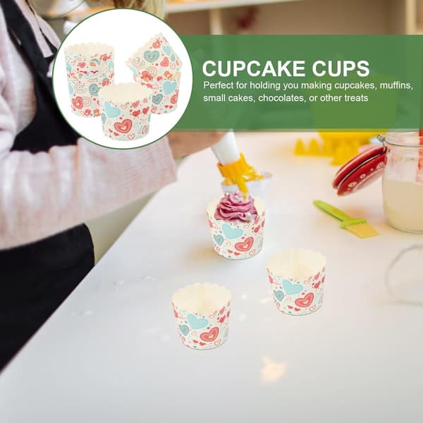 100 stk. engangs bageforme bærbare cupcakeforme af papir og PE-materiale