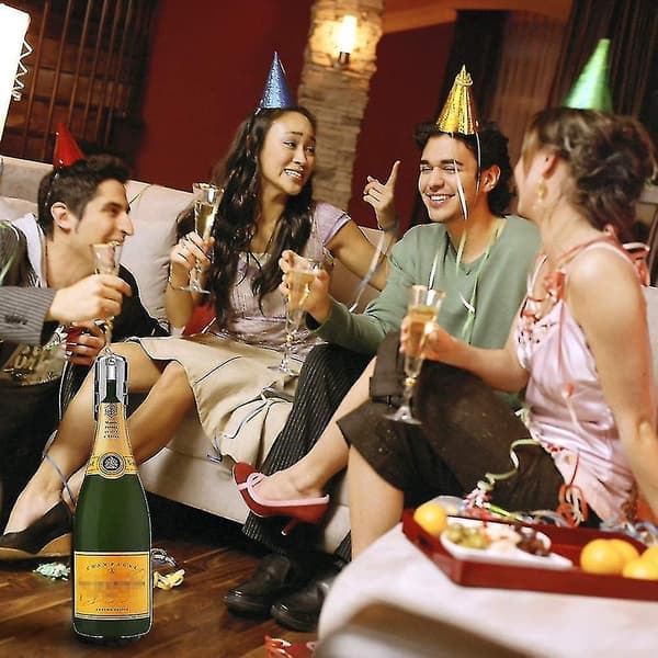 Champagnepropper til mousserende vin - Rustfrit stål vakuumprop 1 stk - sølv