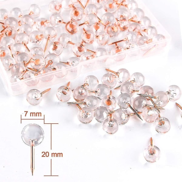 Rose guld kort tacks 100ct 1/3 tomme store størrelse push-stifter