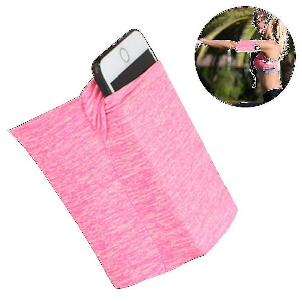 Sports Stretch Mobiltelefon Armbånd Veske, 1 stk rosa