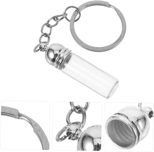 Parfymflaska i glas Nyckelring Set 3st Liten Mellan Stor Påfyllningsbar