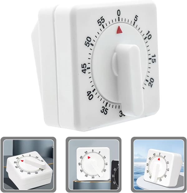 Kjøkkentimer Mekanisk Timer 60 Minutter Enkel Form Plast Metall