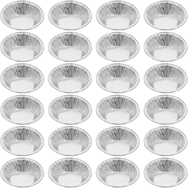 200 stk. aluminiumsfolie eggetertbrett Mini tertebakekopper Runde terteformer