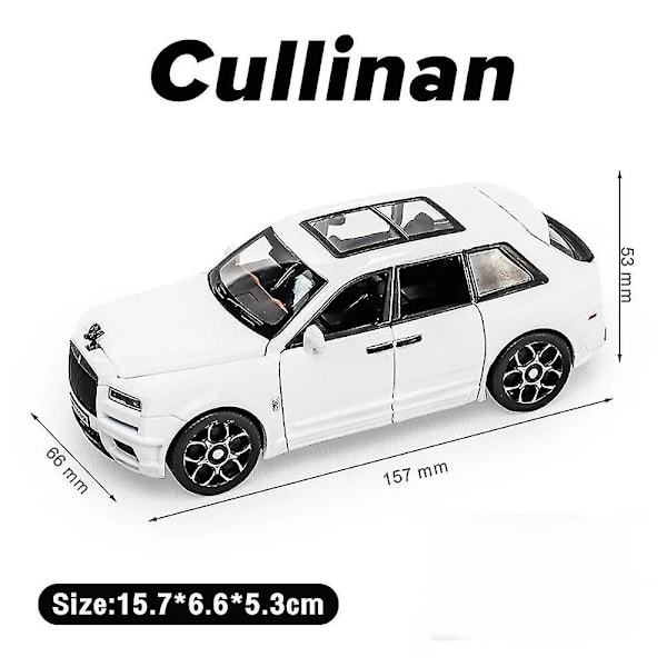 1:32 Rolls Royce Cullinan SUV Bilmodell Leke Diecast Alloy Simuleringskjøretøy Lyd Lys Bil Leke For Gutter Barn Samlinger Gray