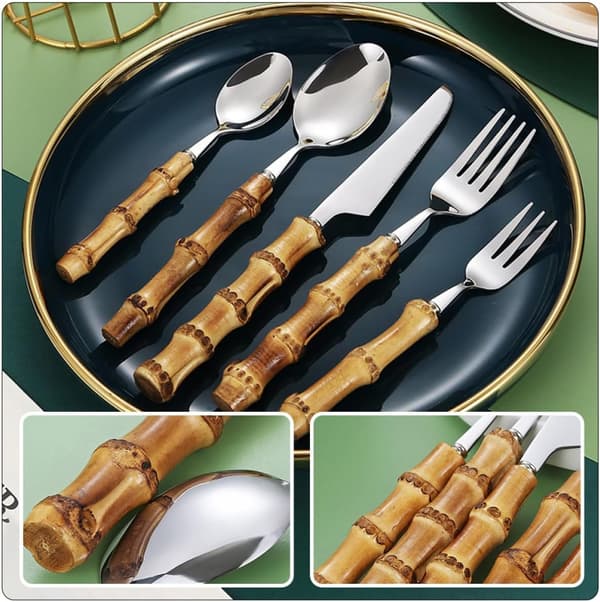 Rustfrit stål håndtag bestik rustfrit varmebestandigt moderne elegant bestik