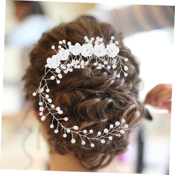 Brudehårbånd Blomsterdesign Lett Bryllupshodeplagg for Bruder Elegant Hodeplagg