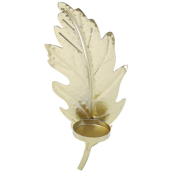 1 stk Bladformet Lysestake Veggdekorasjon Elegant Veggpynt Gull
