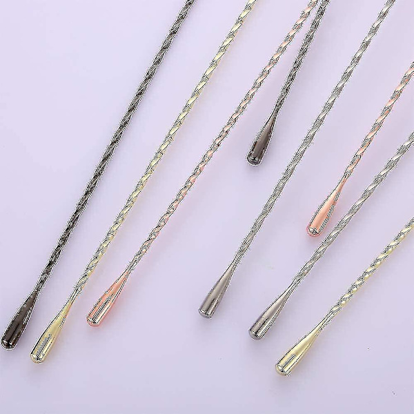 Lang rustfri stål cocktail ske - 30 cm - guld