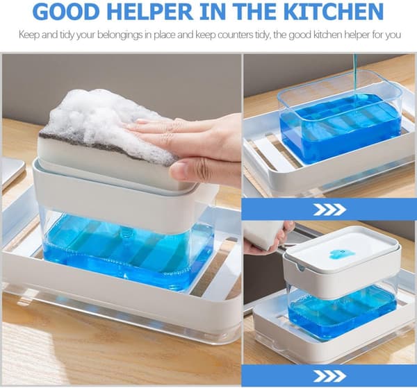 Bordplade opvaskemiddeldispensere med svampeholder Abs-materiale Synlig balance Praktisk design