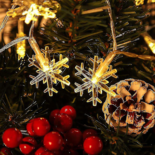 100 LED Julsnöflingor Strängljus Hängande Dekoration