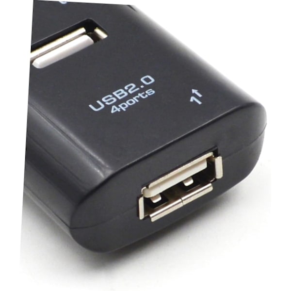 4 Port 2.0 Hub Splitter Höghastighetsdatahubb LED-indikator för Bärbara Datorer PC Svart Kompatibel 10/8/7