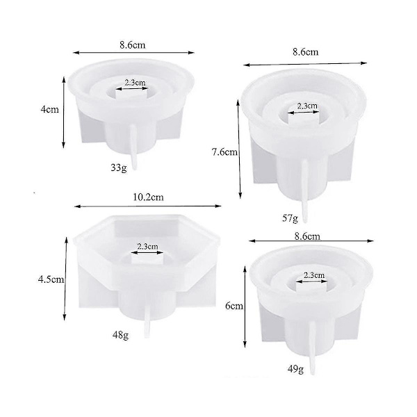 5 stk Silikonform Lysestake, Støpeform Lysestake, Lysestake Silikonform, diy Silic-yuhao