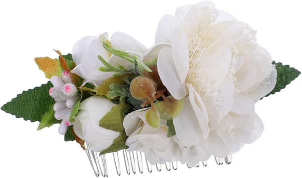 Hårkam i naturlig stil Brudeblomstkam Elegant bryllupshårtilbehør Damehodeplagg