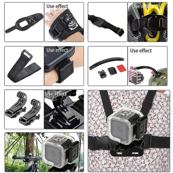 18-dels Multifunktionell Actionkamera-Set Go Pro-paket